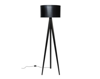 Scandinavian Ash Wood Floor Lamp, Modern Fabric Lampshade