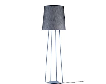 Luminária de chão minimalista – Columbus Plus LS-1 – Luminária de pé feita à mão sob encomenda com cúpula de tecido