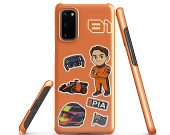 Oscar Piastri Samsung Case – McLaren Orange F1 Racing Phone Cover Formula One | Snap-On Case for All Samsung Models - Wireless Charging