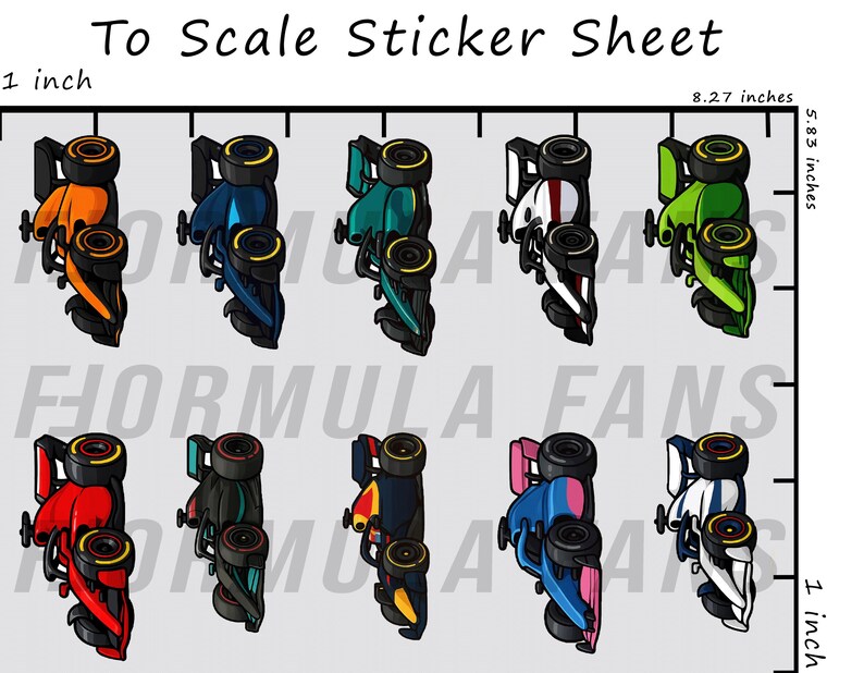 Formula 1 Car Sticker Sheet 2025 Season – Drawn Premium Vinyl F1 ...