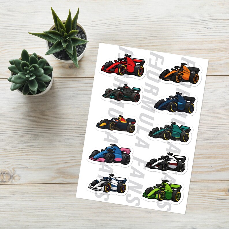 Formula 1 Car Sticker Sheet 2025 Season – Drawn Premium Vinyl F1 ...