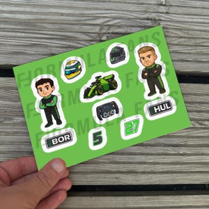 Stake Kick Sauber F1 Sticker Sheet – 10 Premium Vinyl Formula 1 Stickers - 2025 Kick F1 Bundle - Gabriel Bortoleto & Nico Hulkenberg