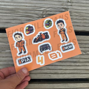 Foglio di adesivi McLaren F1 - 10 adesivi in vinile premium di Formula 1 - Pacchetto team McLaren 2025 - Lando Norris e Oscar Piastri
