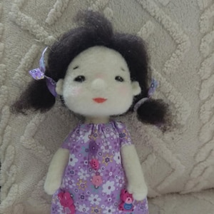 needle felted doll,nursery decor,woolen sculpture,doll gift