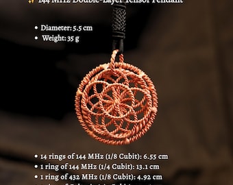 Copper Harmonizer Pendant Necklace: 144, 177, 188, 432mhz - EMF