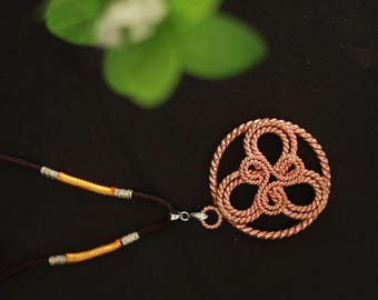 Handcrafted Copper Triskelion Pendant – 4cm for Energy Balance & Protection