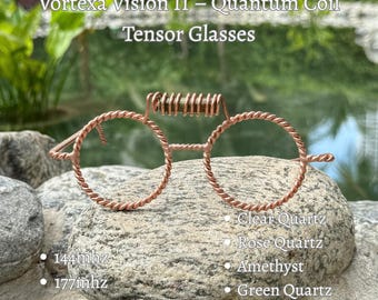 Tensor Glasses With Quartz - Vortexa Vision II – Quantum Coil Tensor Glasses – Sacred Geometry Energy Frames with Custom Crystal Option
