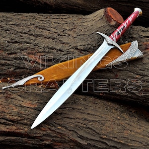 Handmade Decorative Short Sword With Scabbard - Hand-forged Viking Style Sword - Wall Decor Sword - Gift For Husband - Birthday Gift