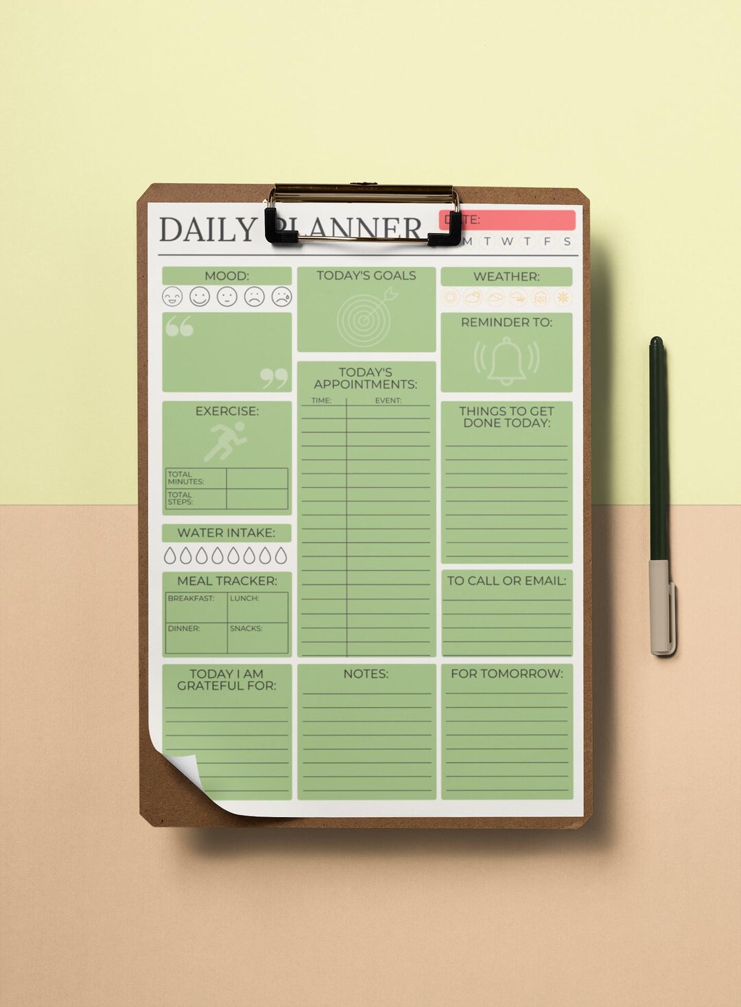 A4 Daily Planner Printable – Minimalist Style Schedule, Instant Digital ...