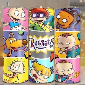 Rugrats 20oz Tumbler Wrap PNG | 90s Cartoon Sublimation Design | Digital Download Skinny Cup Wrap | Retro Kids Show