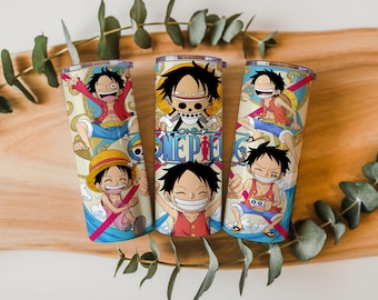 Anime Pirate Tumbler Wrap | Straw Hat Manga Hero Sublimation PNG (Digital Download)