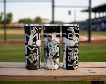 Pack of 2 Inspired Football Player Messi Tumbler Wrap PNG | 20oz Sublimation Design | Digital Download