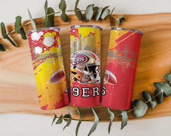49ers Tumbler Wrap PNG | Red Gold Helmet, Game Day Design (Digital Download)