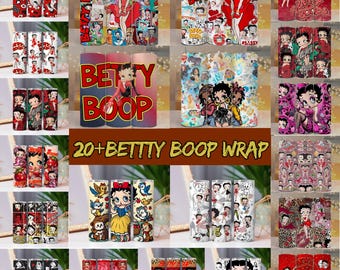20+ Cartoon Girl Tumbler Wrap PNG Bundle, Vintage Cartoon Style Sublimation Designs for 20oz