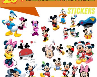 Cartoon Mouse SVG PNG Stickers  Bundle: Cricut Silhouette Cut Files (Digital Download)