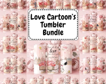 Love Cartoon Tumbler Wraps | Valentine Storybook PNG (Digital Download)