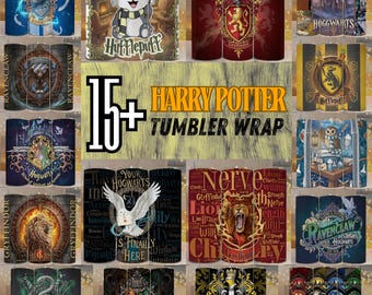 15+ Wizard School Fantasy Tumbler Wrap PNG Bundle, Magical House Style Sublimation Designs for 20oz