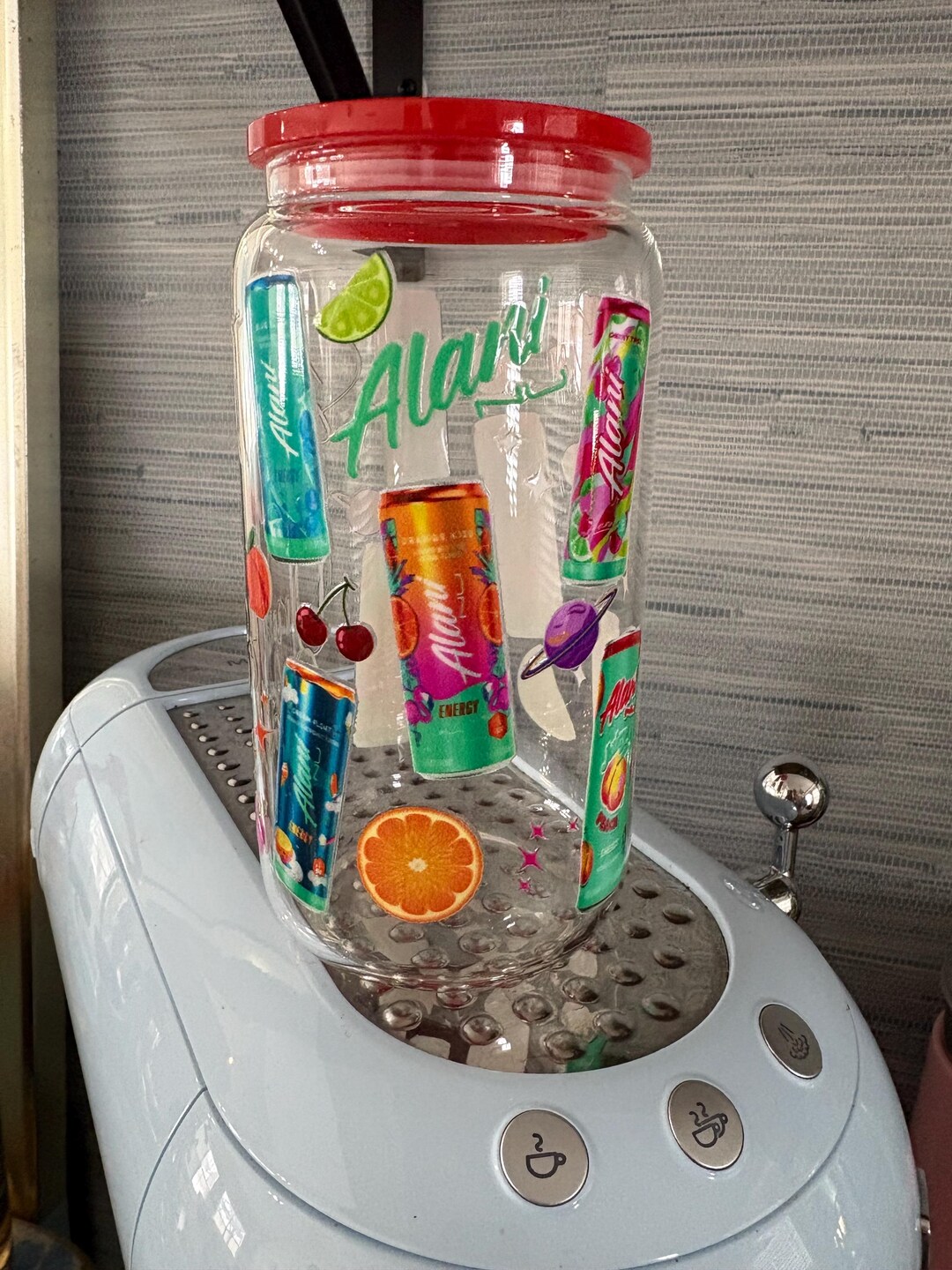 ALANI Glass Cup 24oz Red With Keychain - Etsy