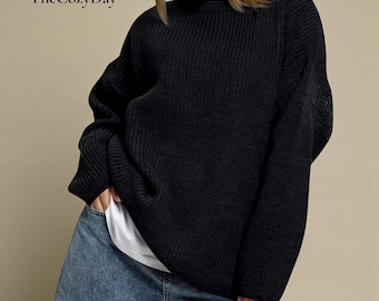 Pulli oversize en Trikot | Feiner Pullover für Damen | Ziehen Sie Ras du Cou doux et confortable | reichlich Coupé reichlich | TheCozyDay