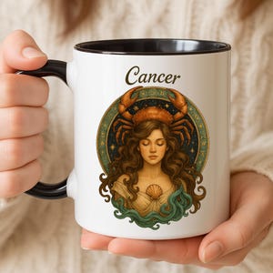 Cancer Zodiac Mug | Astrology Coffee Cup | Horoscope Gift | Crab Star Sign Ceramic Mug | Astrology Lover Gift for Her Him