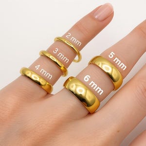 14k Gold Wedding Bands, 2mm-3mm-4mm-5mm-6mm Minimalist Wedding Band, Thin Stacking Gold Ring, Thick Gold Wedding Band, Mother's Day Gift
