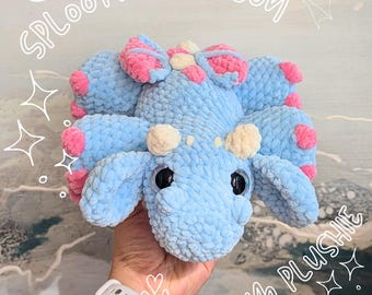 Custom Crochet Splooting Dragon Plushie: Chenille Amigurumi, Personalized Colors,