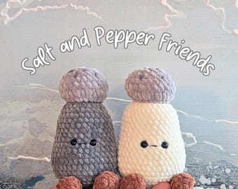 Op maat gemaakte gehaakte peper- en zoutknuffel: housewarmingcadeau