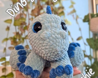 Custom Crochet Dinosaur Plushie: Chenille Amigurumi, Personalized Colors