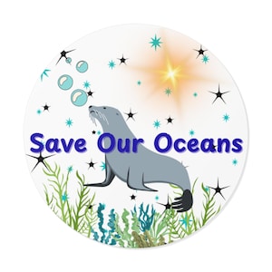 Ocean Conservation Vinyl Stickers: Eco-Friendly Sea Life Decor