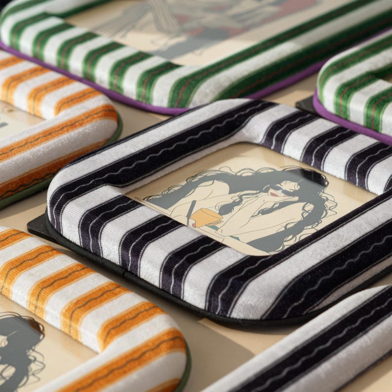 Striped Velvet Picture Frame Set, Gallery Wall Collage Photo Frames ...