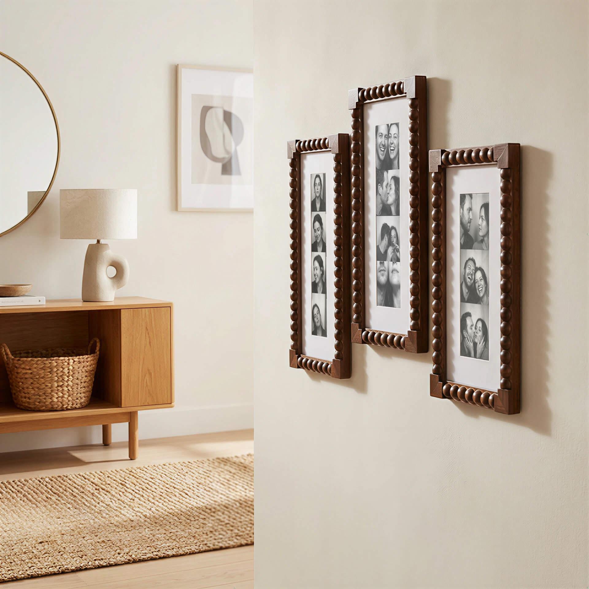Photo Booth Photo Frame Vintage Beaded Wood Photo Booth Frame 2x6
