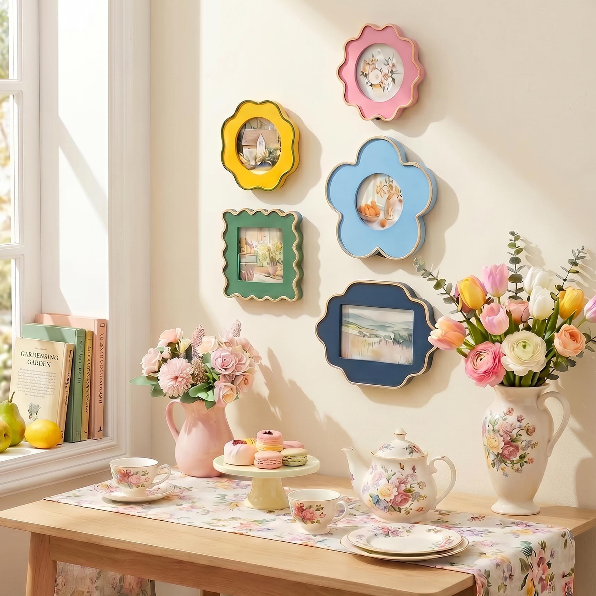 Colorful Photo Frame – Modern Wavy Frames Pink Yellow Blue Green Navy ...
