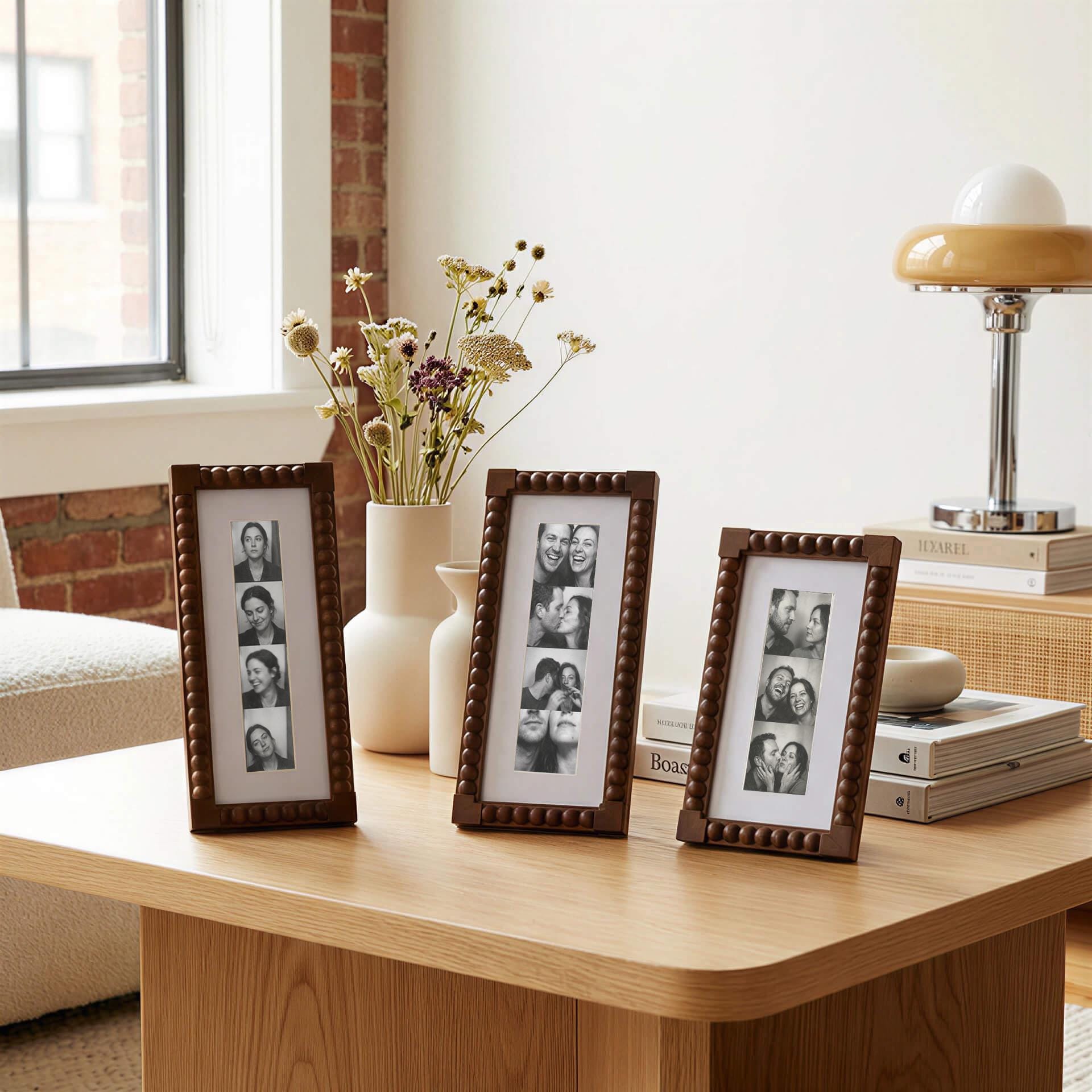 Photo Booth Photo Frame Vintage Beaded Wood Photo Booth Frame 2x6