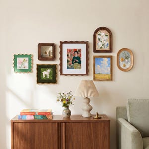 Vintage Gallery Wall Photo Frame Set, Assorted Picture Frames for Wall Decor, Antique Eclectic Wall Art Frames, Cottagecore Frame Collage