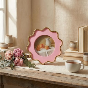 Vintage vågiga tavelramar för väggdekorationer, blandade väggkonstramar, bohemiska collagefotoramar för heminredning, unik inflyttningspresent Style C