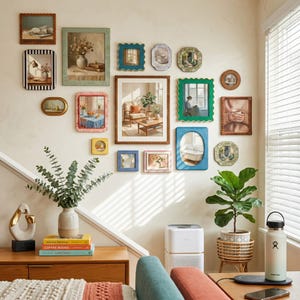 Eclectic Gallery Wall Picture Frame Set, Mix & Match Photo Frames for Wall Collage, Boho Funky Wall Art Frames Set for Home Decor