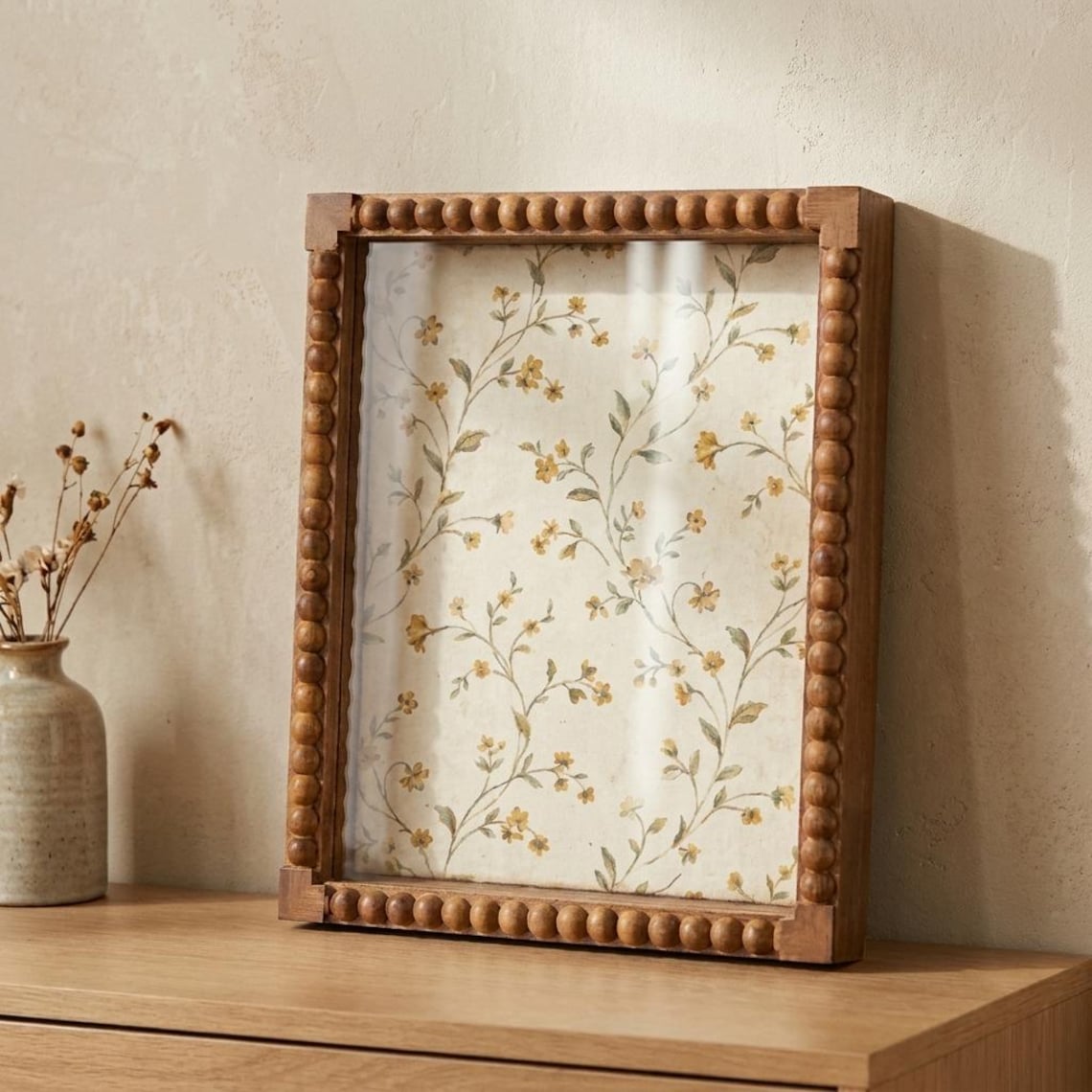 Pinboard Box Frame Brown Beaded Shadow Box Frame With Pin Board, 11x14/8x10 Pinboard ...