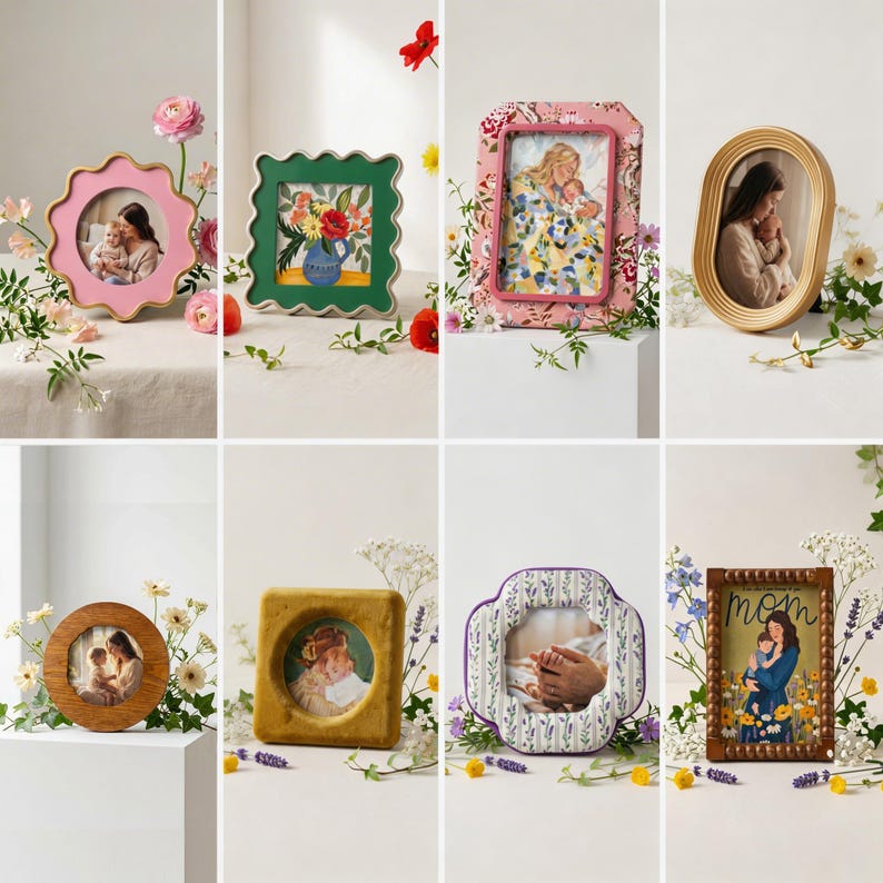 Vintage Multi Style Picture Frame, Mixed Shape Photo Frame Perfect ...