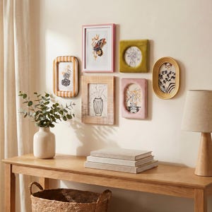 Fotolijstset van stof en fluweel - meerdere maten (4 x 4/4 x 6/5 x 7) zachte retro tafeldecoratielijst voor thuis woonkamer (per stuk)