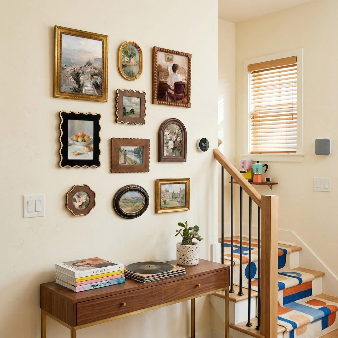Vintage Mixed Shape Picture Frames Set for Photo Frame Gallery Wall Home Decor - 3-Piece Set