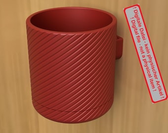 Pot de fleurs mural en 3D | Jardinière moderne à fixer au mur avec soucoupe | Ø 10 cm (Fichier STL !)