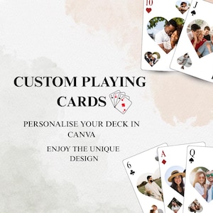 Custom Playing Cards, Personalised Photo Playing Cards, Family Party Game, Unique Photo Gift, Friend Gift, Birthday Gift, Digital Download
