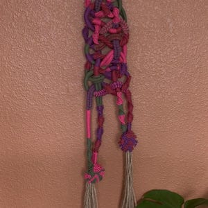 Colorful Macrame Wall Hanging: Boho Fiber Art with Wooden Ring
