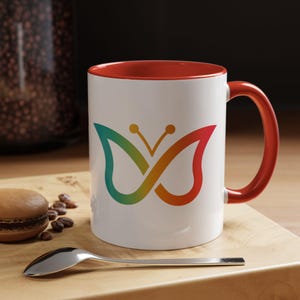 Vibrant ADHD / Autism / Neurodivergant Butterfly Accent Coffee Mug - Colorful Drinkware for
