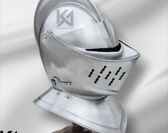 Middeleeuwse ridderhelm – open gepantserde helmreplica Perfect cadeau voor Kerstmis / Halloween / Pasen | Cadeau voor hem of haar