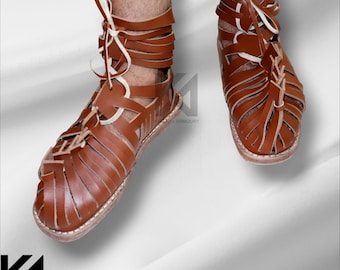 Roman Caligae Sandals – Handmade Legionary Footwear for Ancient Reenactment, Cosplay, LARP, Gladiator Costume & Historical Events