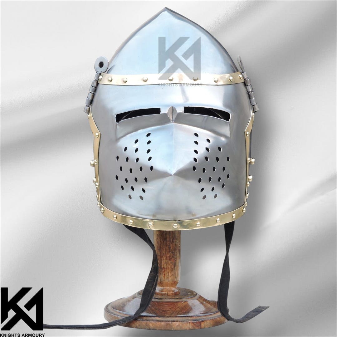 Medieval Pig Face Bascinet Helmet: 18 Gauge Steel Armor, LARP Cosplay ...