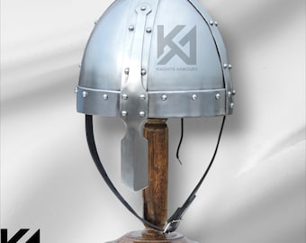 Normandische neushelm: 12 gauge zachtstalen Viking Crusader-helm