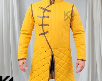 Knight’s Padded Gambeson Armor – Quilted Medieval Jacket for LARP, SCA, Reenactment & Fantasy Cosplay Costume Wear