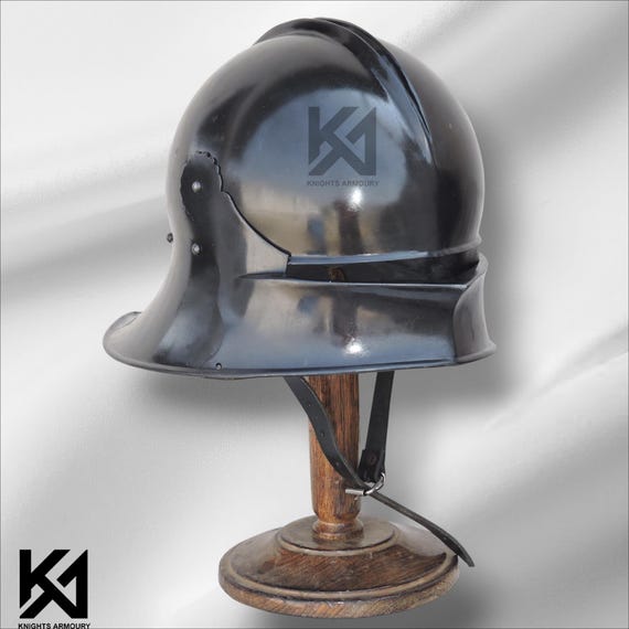 German Sallet Helmet – 16 Gauge Mild Steel Medieval Knight Combat Helmet | SCA LARP Reenactment Buhurt HMB Battle-Ready Armor